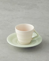 Premium Ceramic Coffee Cup Set 4 Piece Light Green