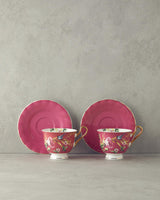 Professional Grade Vanilla New Bone China Cup Set Purple 4 Piece