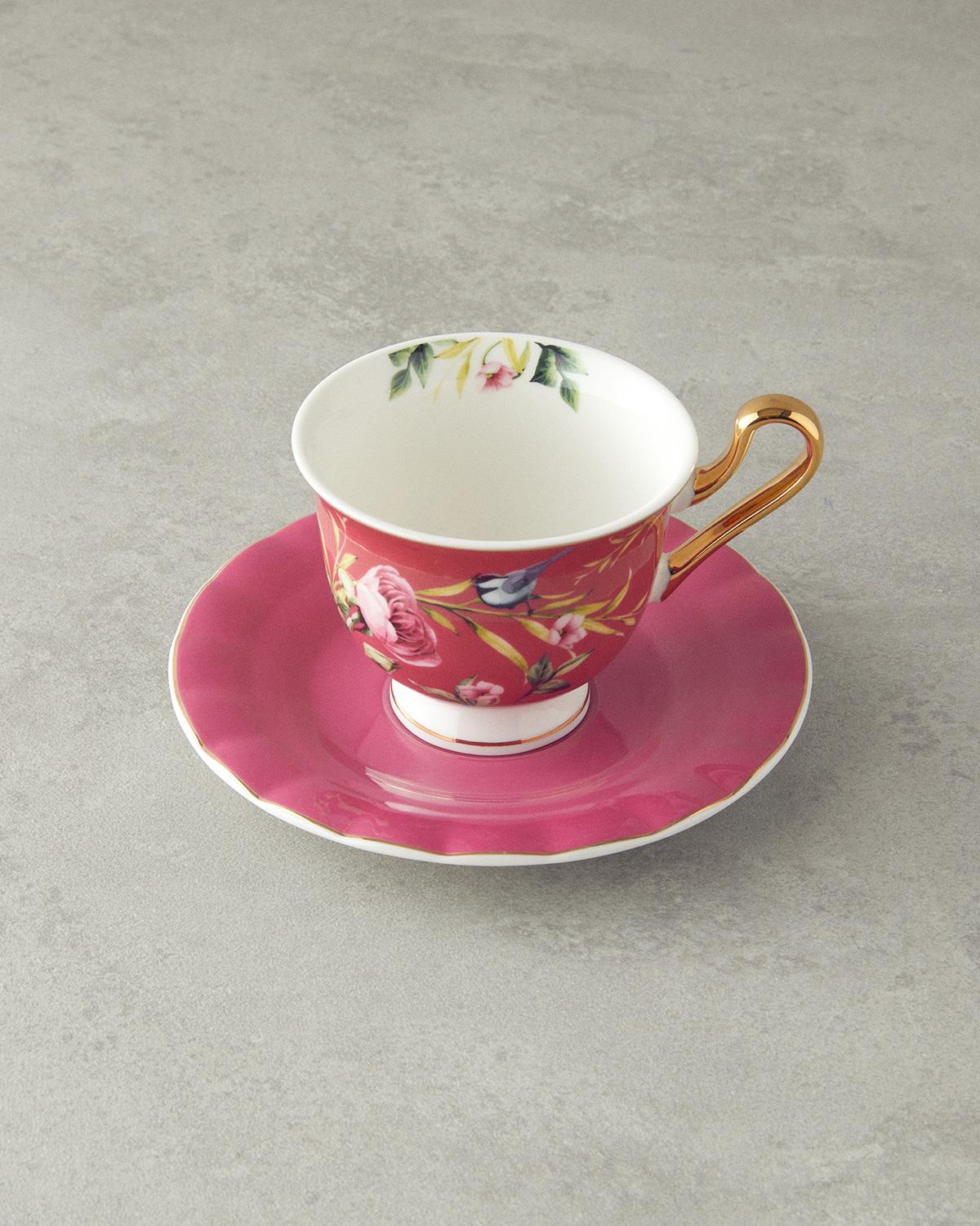 Professional Grade Vanilla New Bone China Cup Set Purple 4 Piece