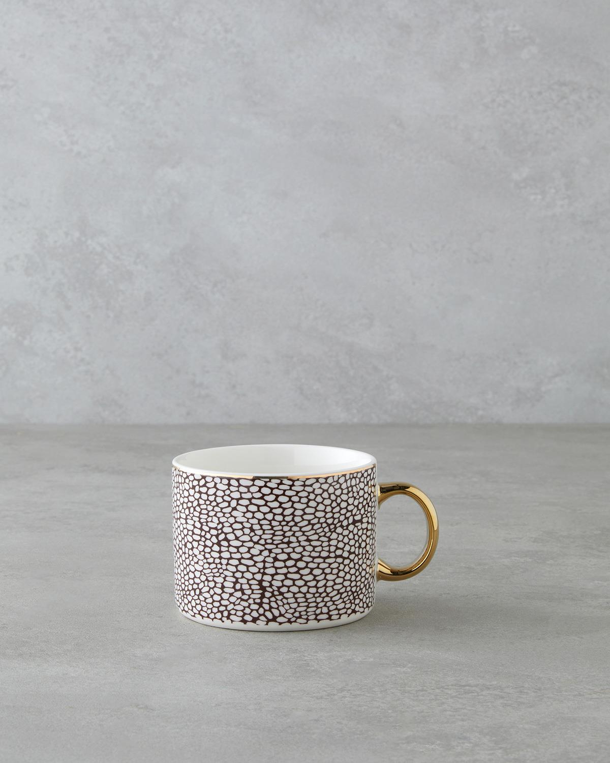 Premium New Bone China Veins Design Mug   Brown Gold
