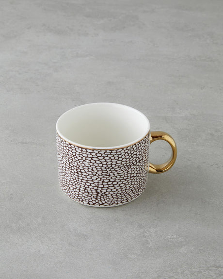 Premium New Bone China Veins Design Mug - Brown Gold