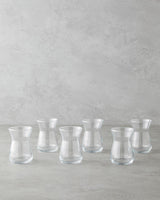 Professional Grade Clear Turkish Tea Glasses   132ml Set of 6