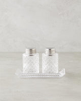 Professional Clear Glass Salt Pepper Shaker Set 6x9cm