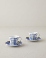 Professionelles Porzellan-Kaffeetassen-Set, 4-teilig, Service für zwei Personen, Blau