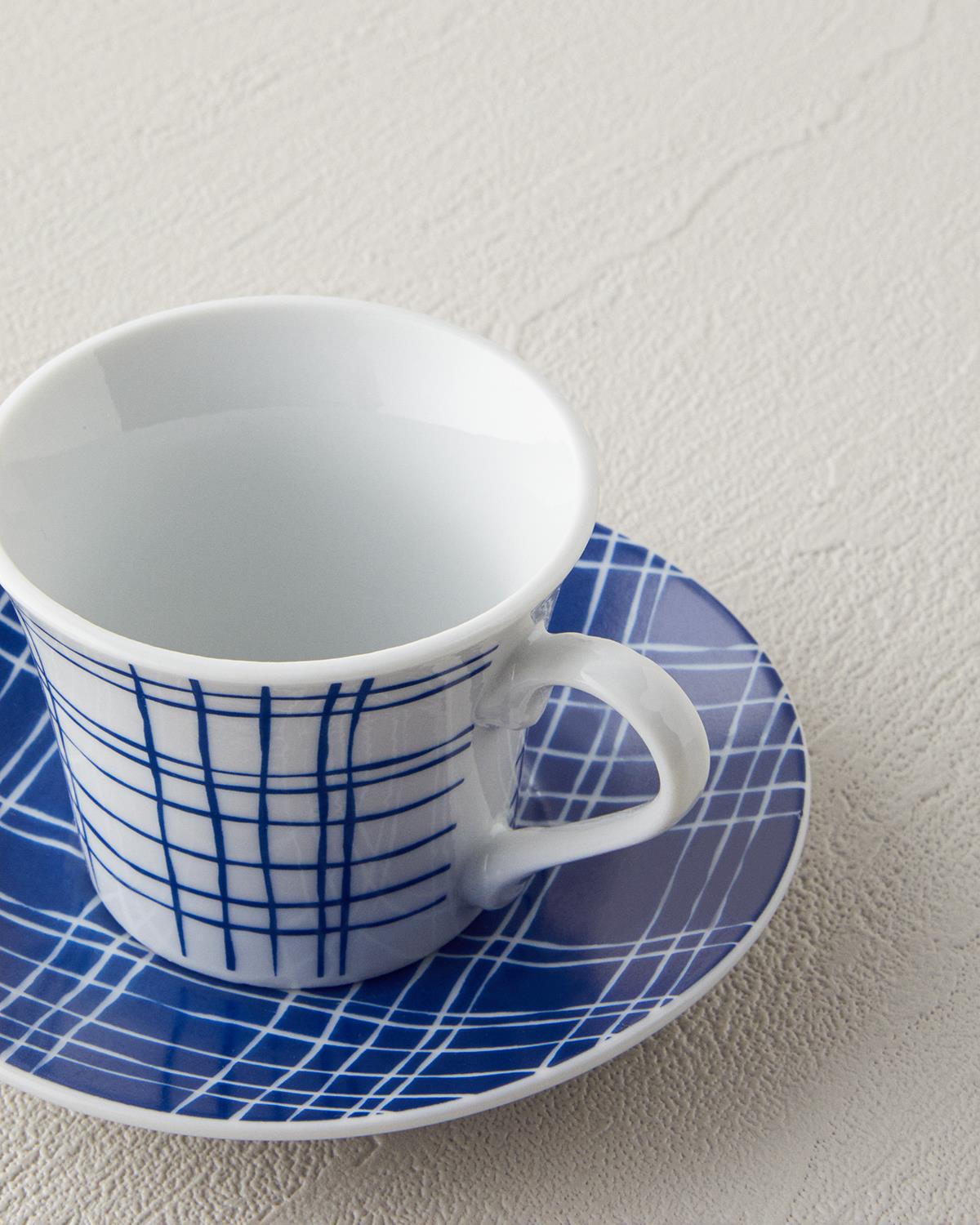 Professionelles Porzellan-Kaffeetassen-Set, 4-teilig, Service für zwei Personen, Blau