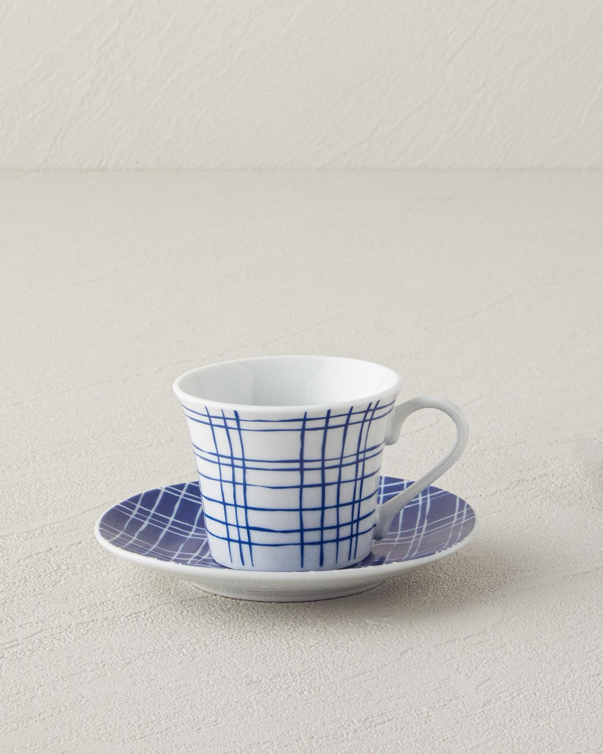 Professionelles Porzellan-Kaffeetassen-Set, 4-teilig, Service für zwei Personen, Blau