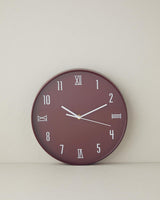 Professional Burgundy Modern Wall Clock 30cm Decorative Timepiece
