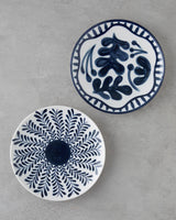 Professional Porcelain Dessert Plate Set   6 Piece White Navy Blue 21cm