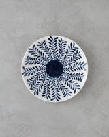 Professional Porcelain Dessert Plate Set   6 Piece White Navy Blue 21cm