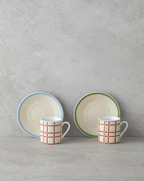 Professional Porcelain Colored Coffee Cup Set 4 Piece