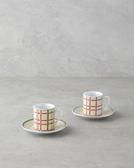 Professional Porcelain Colored Coffee Cup Set 4 Piece