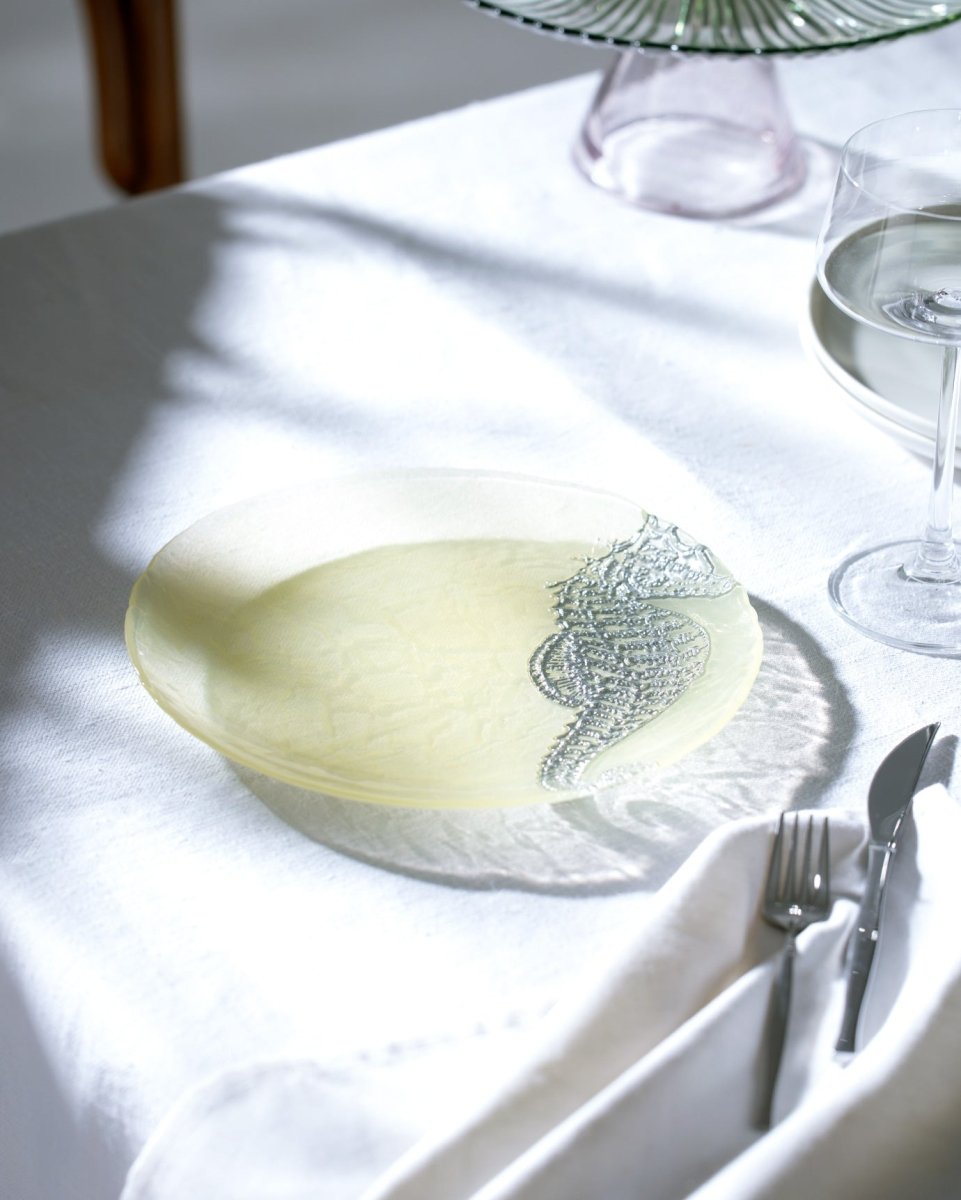 Vibrant Glass Pasta Plate - Coastal Marine Design - TryAladdin
