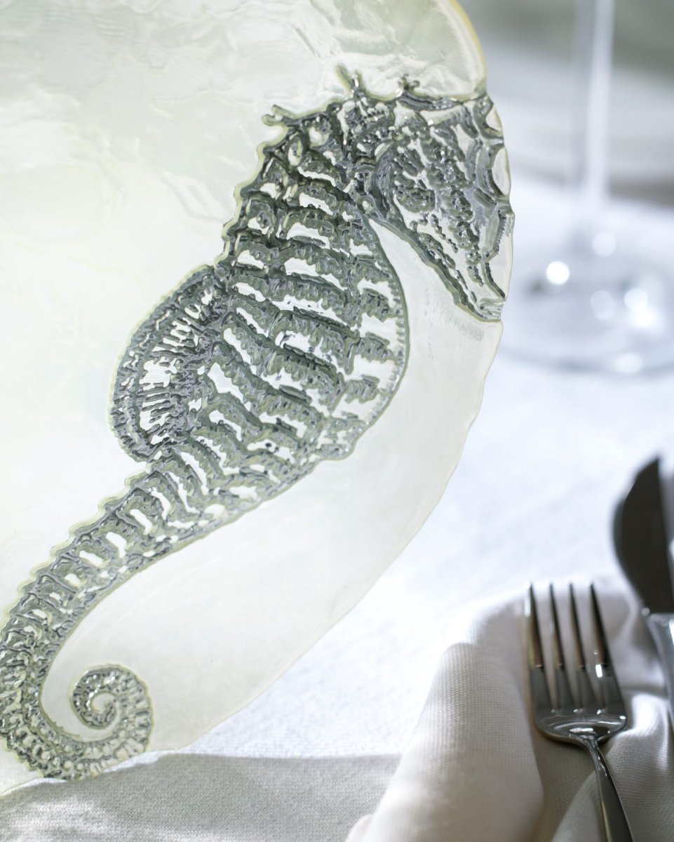 Vibrant Glass Pasta Plate - Coastal Marine Design - TryAladdin