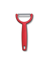 Professional Grade Serrated Edge Double Sided Peeler   Red Culinary Tool