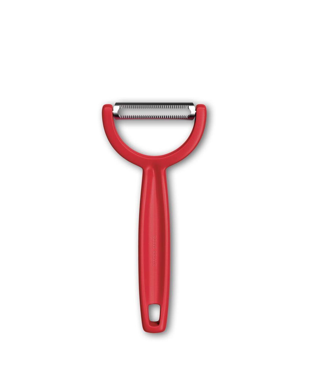 Professional Grade Serrated Edge Double Sided Peeler   Red Culinary Tool