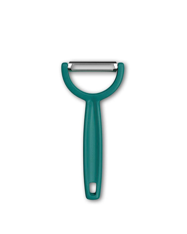 Professional Grade Serrated Edge Dual Blade Green Kitchen Peeler