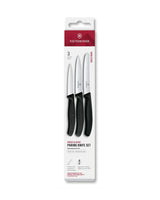 Professional Grade Swiss Classic Stainless Steel 3 Piece Knife Set Black