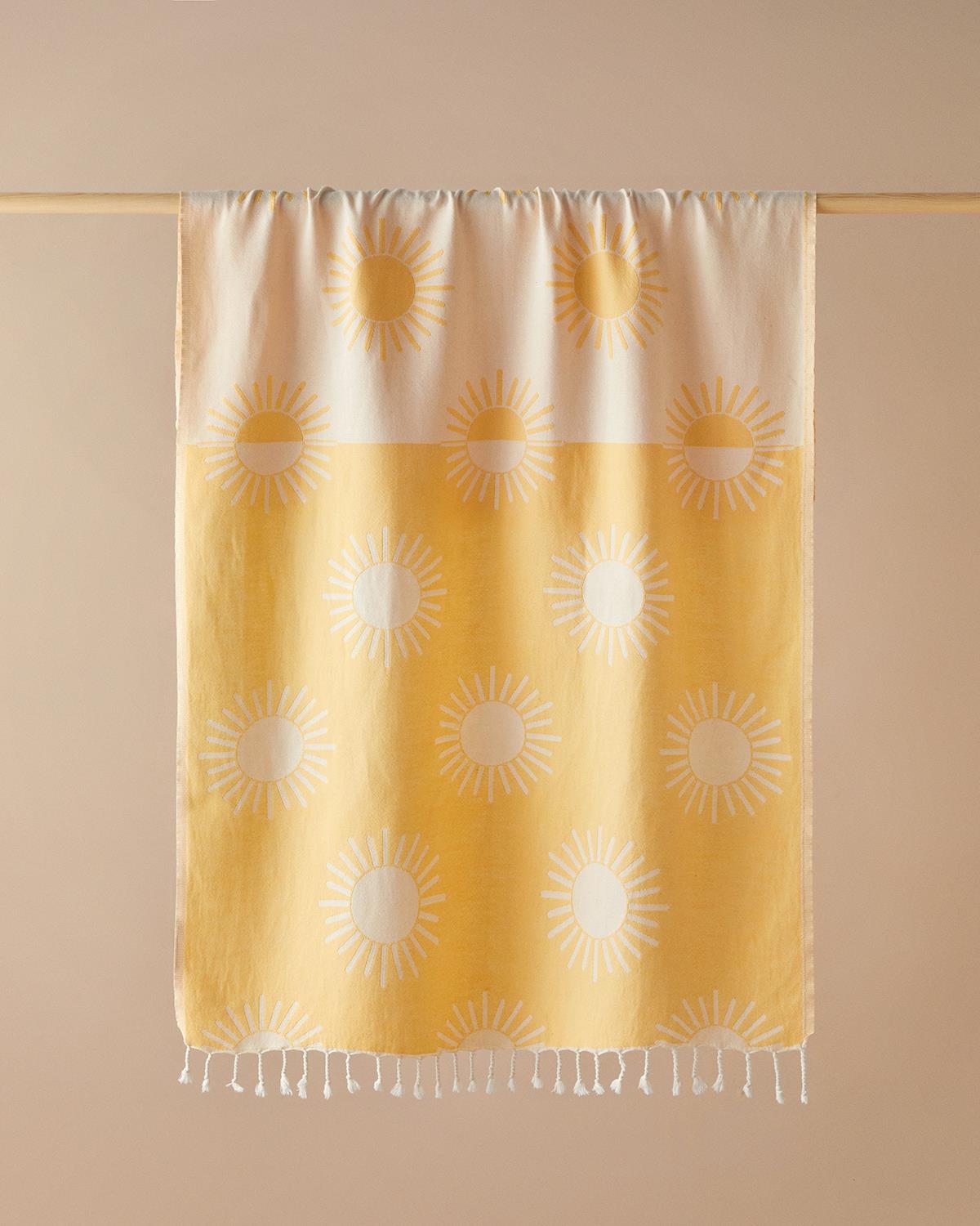 Professional Grade Turkish Cotton Peshtemal Towel Yellow