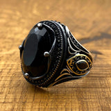 Vintage Black Onyx Silver Ring