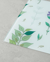 Premium Botanic Print Glass Cutting Board - Durable Kitchen Prep Surface