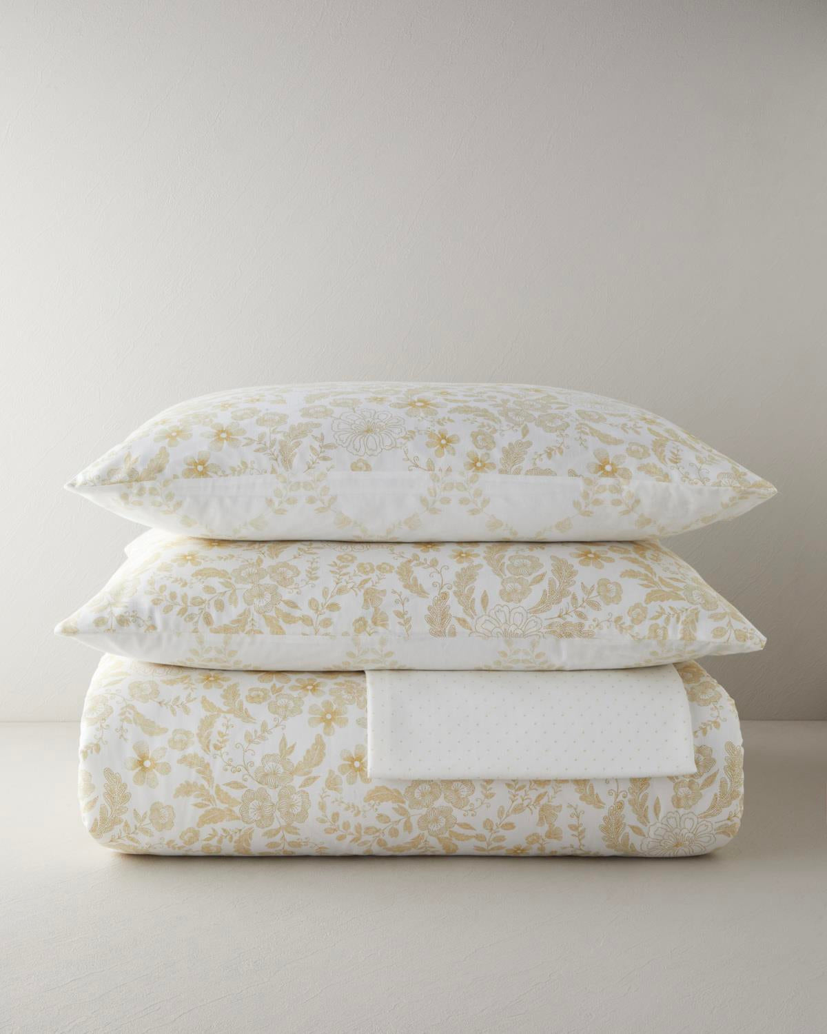Premium Easy Iron Double Duvet Cover Set Light Yellow