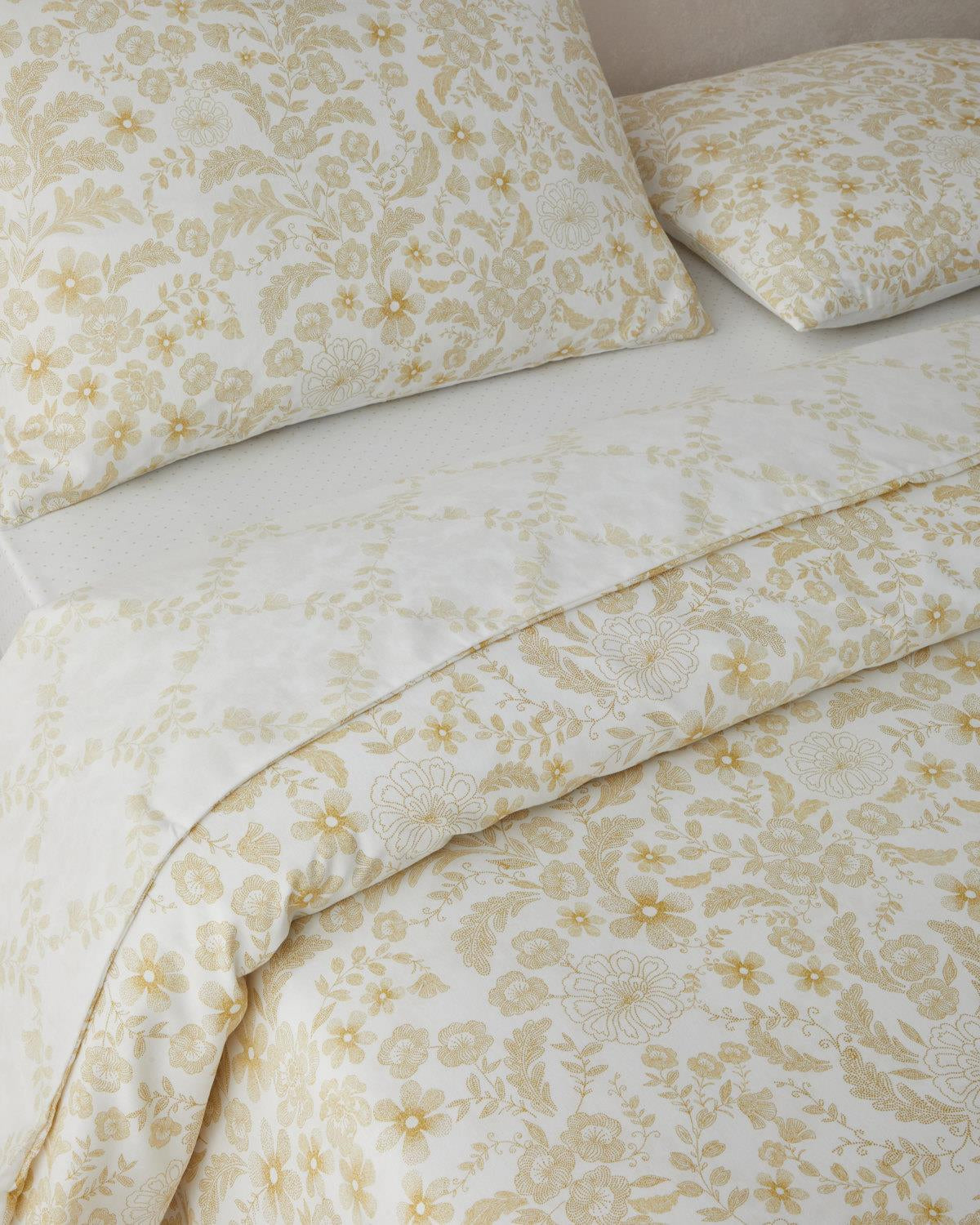 Premium Easy Iron Double Duvet Cover Set Light Yellow