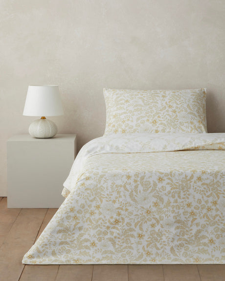 Premium Easy Iron Single Duvet Cover Set Light Yellow