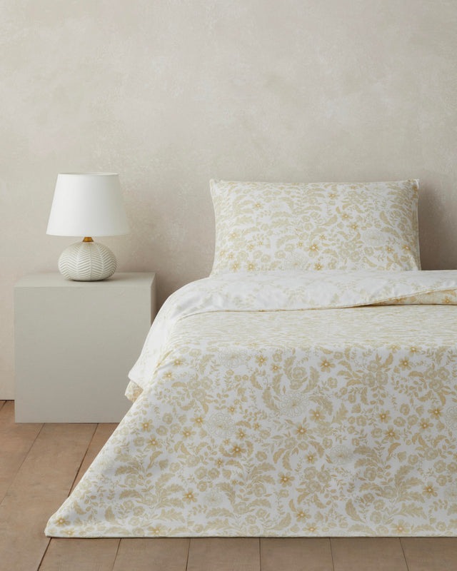 Premium Easy Iron Single Duvet Cover Set Light Yellow