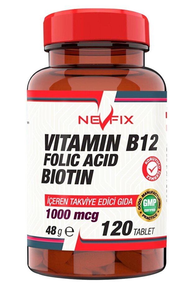 Vitamin B12, Folic Acid, Biotin Supplement - 120 Tablets - TryAladdin