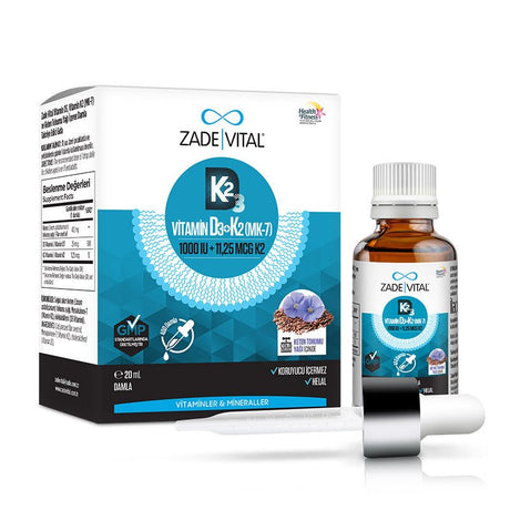 Vitamin D3 K2 (MK - 7) & Cold - Pressed Flaxseed Oil Drops - Bone & Immune Support - TryAladdin