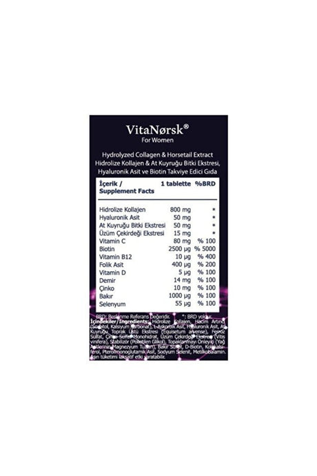 VitaNørsk Collagen & Biotin Tablets - 45 Tablets x 2 Pack - TryAladdin