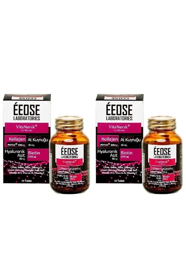 VitaNørsk Collagen & Biotin Tablets - 45 Tablets x 2 Pack - TryAladdin