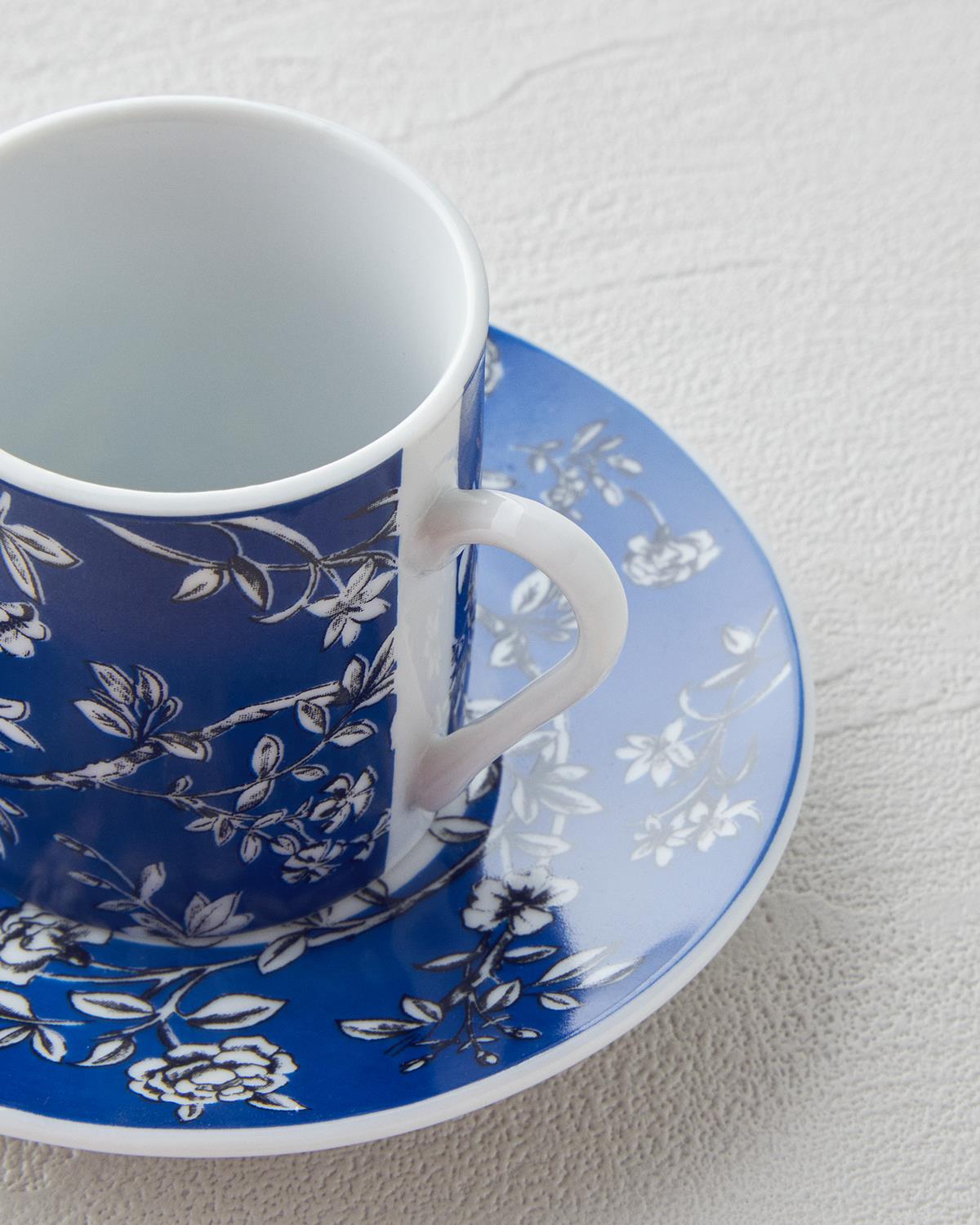 Professional Porcelain Turkish Coffee Cup Set Navy Blue