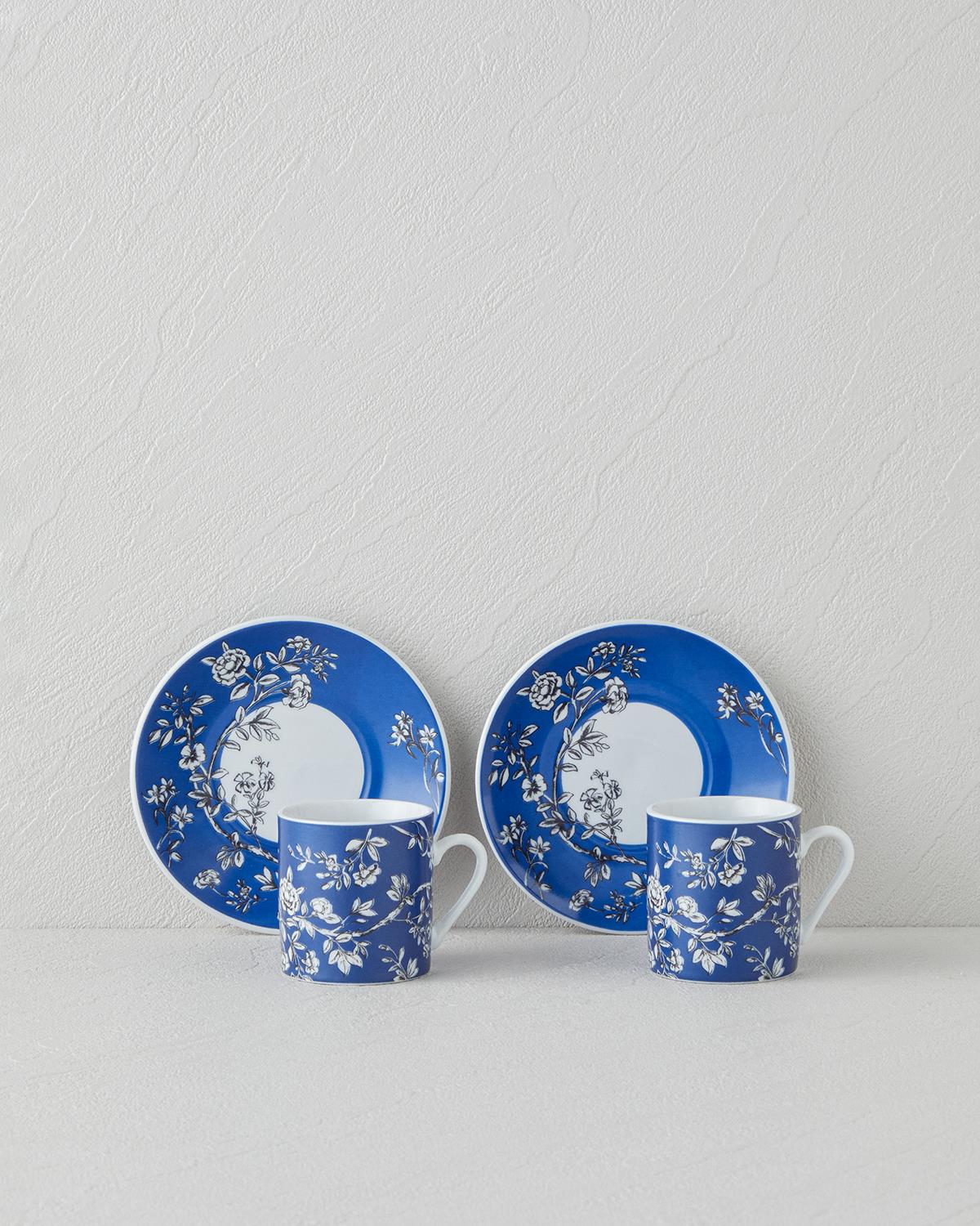 Professional Porcelain Turkish Coffee Cup Set Navy Blue