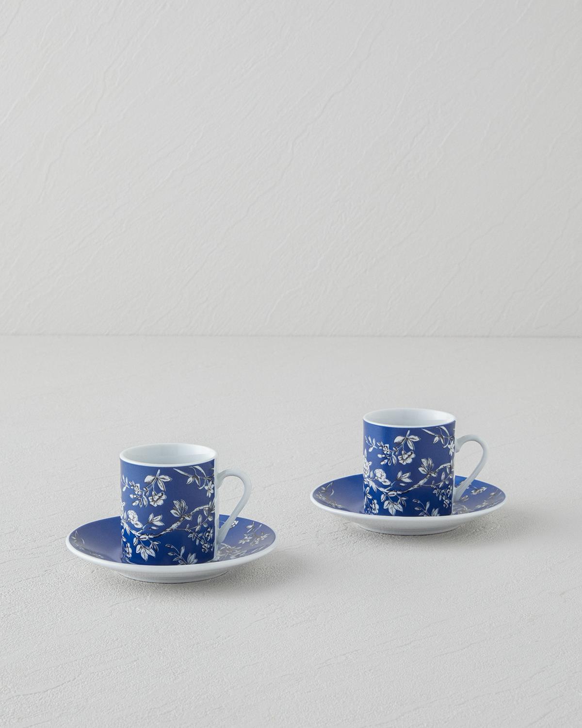 Professional Porcelain Turkish Coffee Cup Set Navy Blue