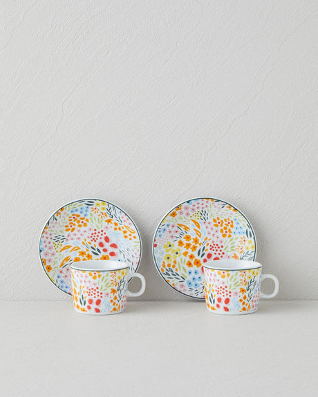 Premium Porcelain Turkish Coffee Espresso Cup Set 4 Piece Colorful