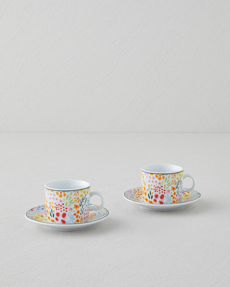 Premium Porcelain Turkish Coffee Espresso Cup Set 4 Piece Colorful