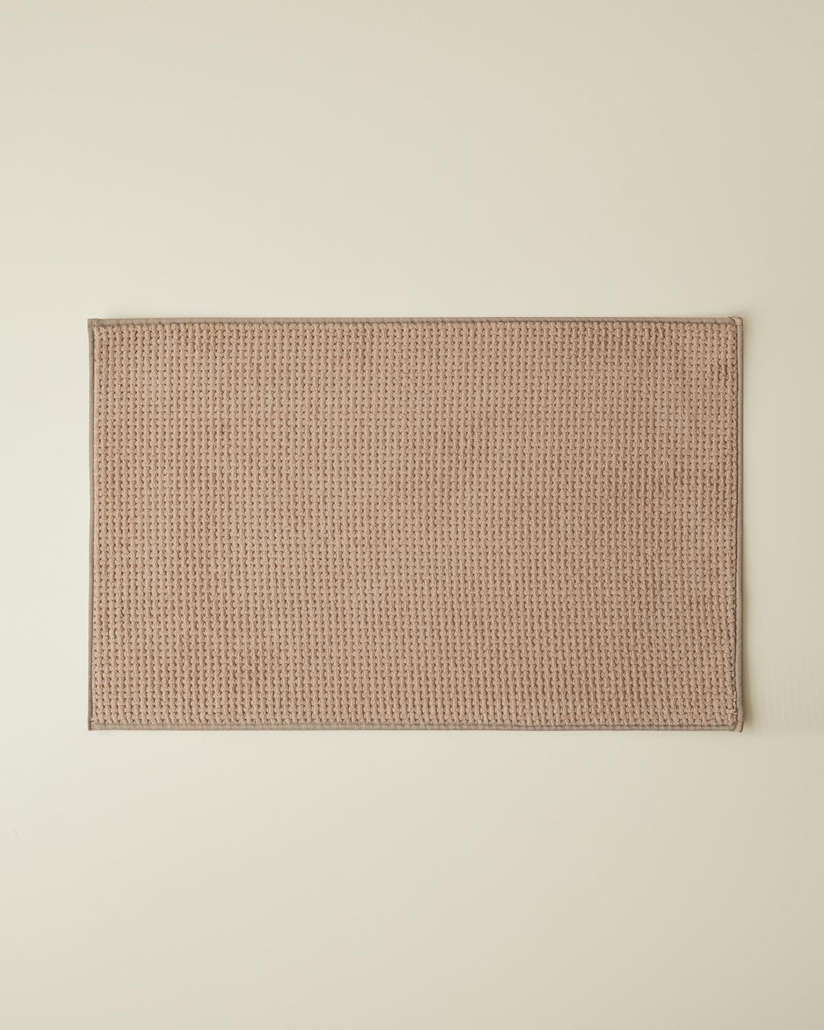 Waffle Weave Non Slip Professional Bath Mat Light Brown