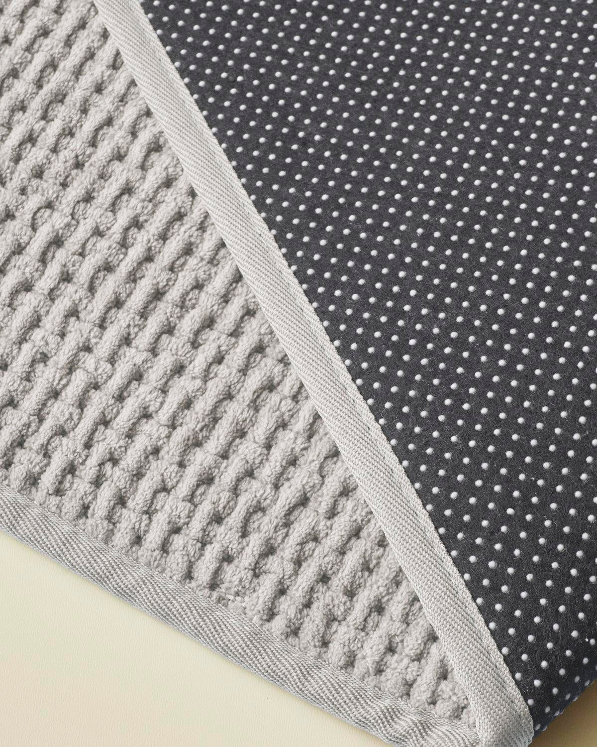 Premium Waffle Weave Non Slip Bath Mat   Grey