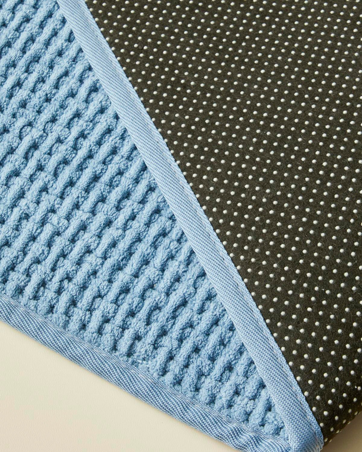 Professional Waffle Weave Non Slip Bath Mat Blue 50x80cm