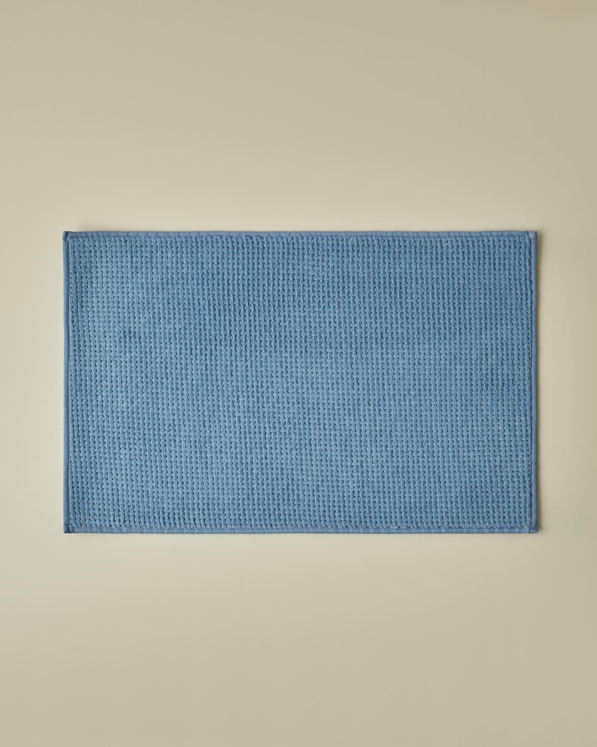 Professional Waffle Weave Non Slip Bath Mat Blue 50x80cm