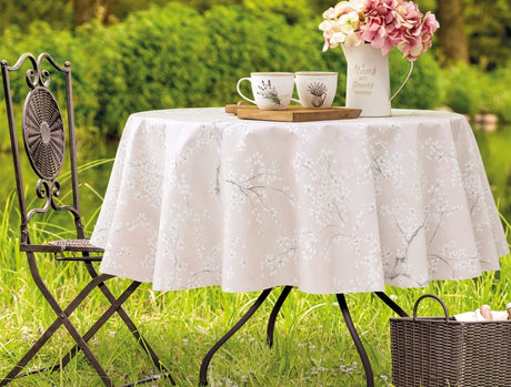 Waterproof PVC Round Tablecloth, 140 cm Diameter, Powder Pink - TryAladdin