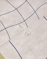 Parure housse de couette pour lit double, haut de gamme, facile à repasser, motif vagues et carreaux