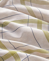 Parure housse de couette pour lit double, haut de gamme, facile à repasser, motif vagues et carreaux