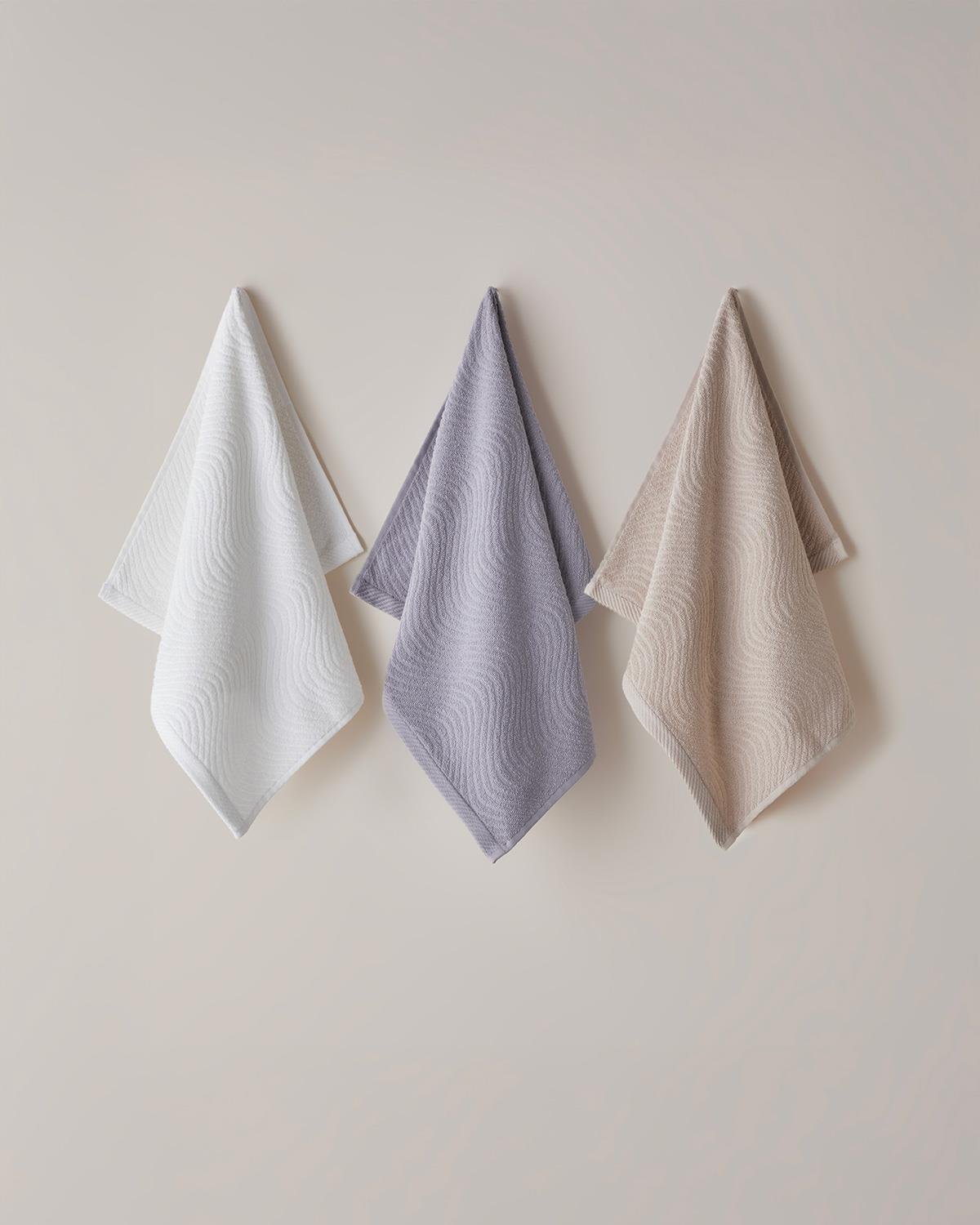 Premium Soft Textured Cotton Face Towel Light Beige