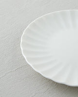 Premium Porcelain Dinnerware Set 24 Piece 6 Person White Wave Design
