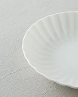 Premium Porcelain Dinnerware Set 24 Piece 6 Person White Wave Design