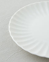 Premium Porcelain Dinnerware Set 24 Piece 6 Person White Wave Design
