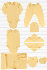 Wells Organic Cotton Newborn Layette Set, Yellow - 9 Piece - TryAladdin