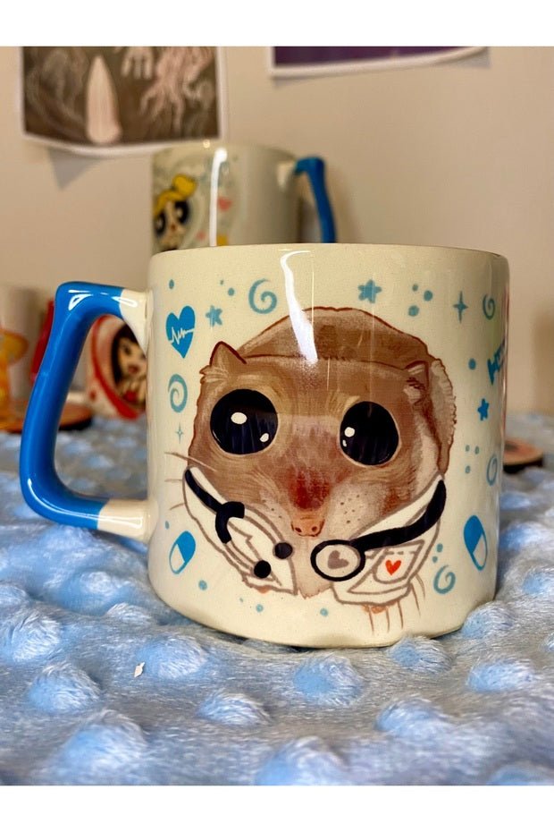 Westartic Professional Doctor Sad Hamster Ceramic Mug - 350g - TryAladdin